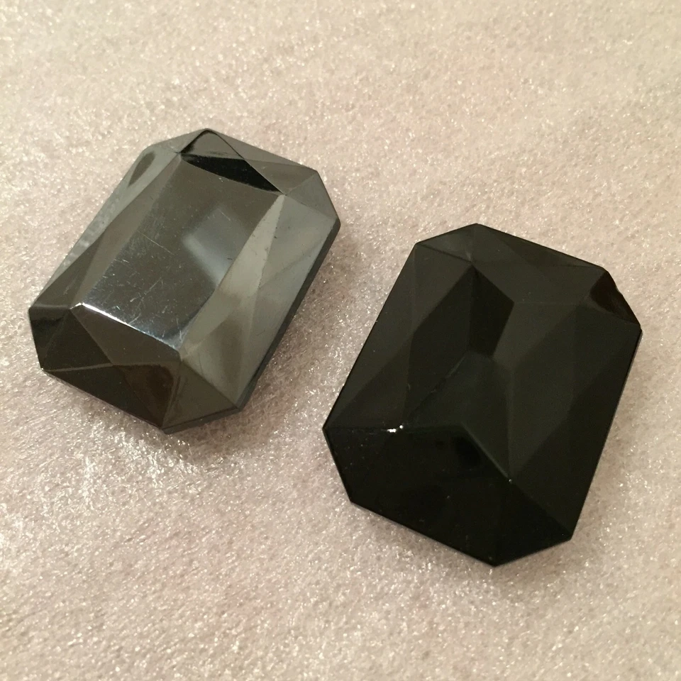 F35 Vintage W. Alemán Reversible 40x30mm Hematita Vidrio Facetado Octágonos (2) Foto 1 de 1