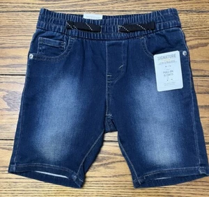 Signature By Levi Strauss & Co. Boys Dark Blue Denim Pull-On Shorts Size S-NEW - Picture 1 of 4