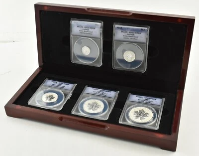 (5) PR70 DCAM 2013 Canadá $1-$5 hoja de arce plata 1/20 - 1 OZ plata ANACS *5798 Foto 1 de 4