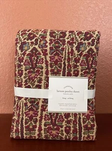 Pottery Barn Paisley Floral Duvet Cover King Red Gold Larson Multi Color - Picture 1 of 4