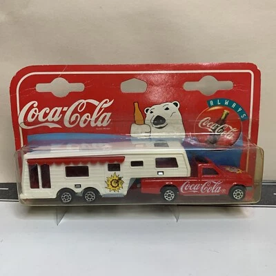 1996 Majorette 300 Series Coca-Cola Pickup Truck & Camper Trailer Red/White NIP - Image 1 of 4
