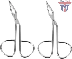 Tweezers (2 Pcs) Scissor Tweezers Shaped Eyebrow Straight Tip Tweezers Clip - Picture 1 of 5