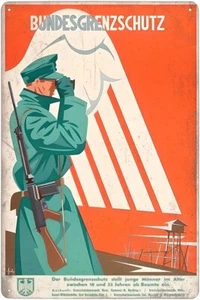 Insegna in metallo - Bundesgrenzschutz (pubblicità d'epoca) - Foto 1 di 7