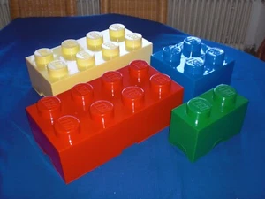 LEGO Duplo 2 & 4 & 2x 8-Noppen Stapelbox - rot gelb blau grün - Box Aufbewahrung - Bild 1 von 6