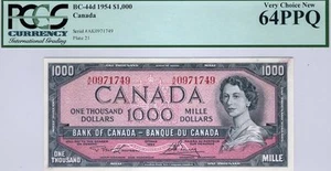 Canada, $1000, 1954, BC-44d, QEII, PCGS Very Choice New 64 PPQ - Picture 1 of 2