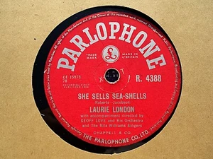 LAURIE LONDON - She Sells Sea-Shells / Handed Down 78 rpm disc - Picture 1 of 1