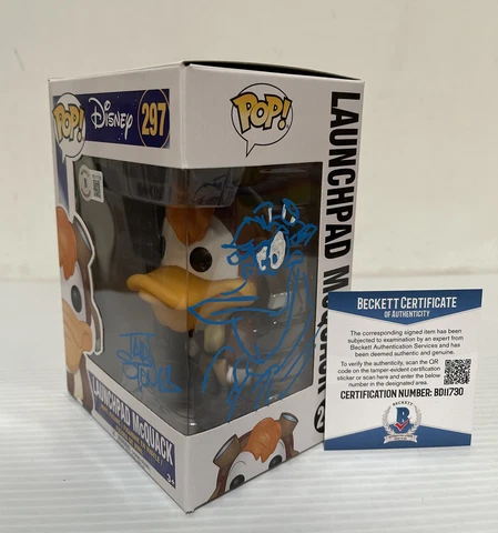 Tad Stones Signed Sketch Launchpad McQuack Funko Pop Darkwing Duck Beckett COA Cover