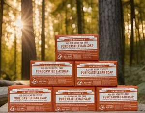 Dr. Bronner's Magic Soaps Pure-Castile Soap  Bars 6 pack Lot HEMP TEA TREE SOAPS - Picture 1 of 4