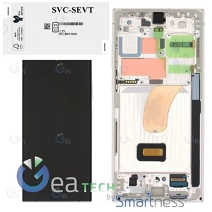 DISPLAY LCD SAMSUNG GALAXY S23 ULTRA S918 FRAME ORIGINALE SERVICE PACK CREAM - Imagen 1 de 3