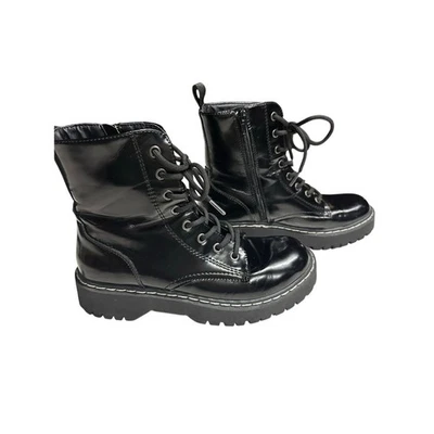 Botas para mujer Soda Combat Moto Harley Paton con cordones Goth Grunge negras 8M Foto 1 de 4