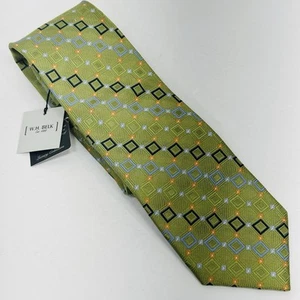 W. H. Belk Line Green Hand Made 100% Silk Men’s Neck Tie Made In China 58” - Picture 1 of 7