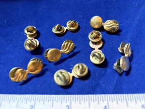 Vintage Military Ordnance Brass COLLAR PINS...lot of 8...Dual Clutch Pins - Picture 1 of 5
