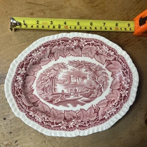 Masons Vista Pink Oval Plate 9inch Platter England Ironstone - Picture 1 of 11