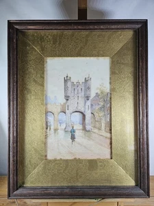 JOHN W. WILLIAMS (1889 ??) –ORIGINAL YORK WATERCOLOR– MICKLEGATE BAR – OAK FRAME - Picture 1 of 21