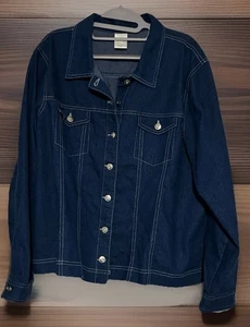 Blair Womens Size XL Button Up Denim Jean Jacket Blue Cotton Blend - Picture 1 of 5