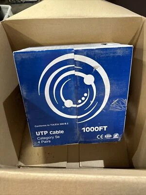 VIVO UTP Cable Cat-5e 1000ft Gray LAN Ethernet Network CABLE-V001 Indoor 24 AWG - Image 1 of 3