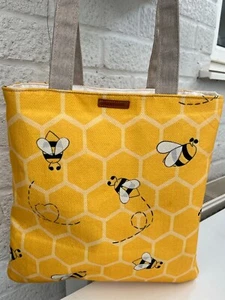 Women's Handmade Bumble Bees Yellow Tote Bag - Picture 1 of 6