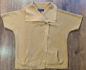 Jones New York Signature Carmel Double Button Down Sweater w/ Pockets Sz Medium - Picture 1 of 20