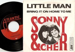 SONNY AND CHER LITTLE MAN & BRING IT ON HOME TO ME GERMAN 45+PS 1966 BEAT SOUL - Imagen 1 de 2