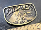  Vintage Antique Brass Raleigh Lights Semi 18 Wheeler Trucker Belt Buckle