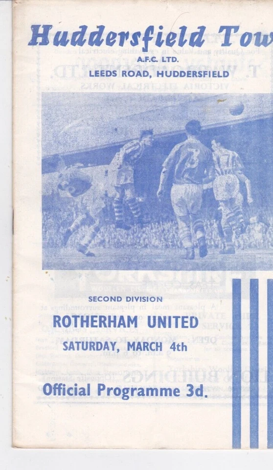 1960 1961 HUDDERSFIELD TOWN V ROTHERHAM UTD - Image 1 of 1