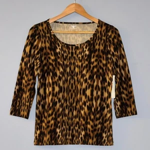 JONES NEW YORK Knit Pullover Blouse Camel 3/4 Sleeve Women's Size Small - Picture 1 of 7