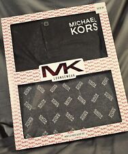 Michael Kors 2Pc Sleep Set M Long Sleeve Henley Top Black Cotton Blend PJs