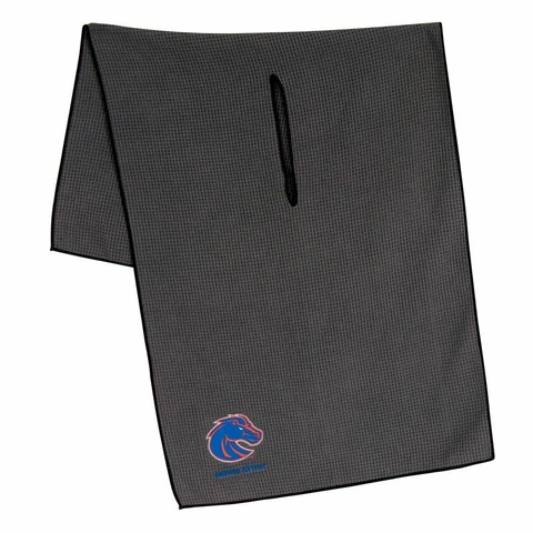 BOISE STATE BRONCOS BRONCO NATION GRAY MICROFIBER WAFFLE GOLF TOWEL 19"X41" Cover