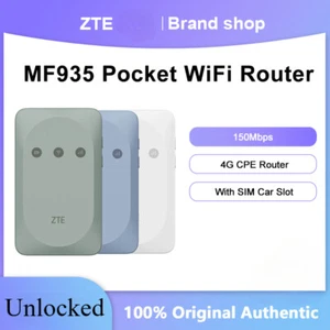 Unlocked ZTE MF935 Pocket WiFi Router 150Mbps 4G LTE Router Portable Modem - Picture 1 of 13