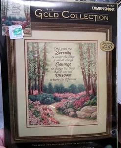 Vintage The Gold Collection Serenity, Courage and Wisdom Cross Stitch Dimensions - Picture 1 of 3