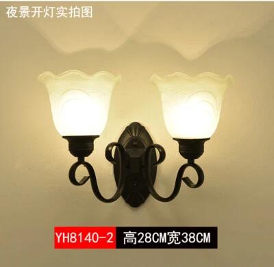 2 Apliques de Pared Diseño Flor Blanca Forma Vidrio Lámpara Luz Par Único Decoración Foto 1 de 4