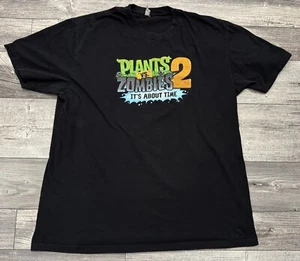 Plants vs Zombies 2 Game Shirt Mens 2XL (XL) It’s About Time Black Short Sleeve - Picture 1 of 5