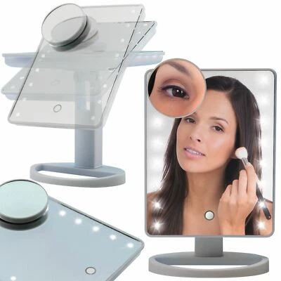 BURWELLS HOME Womens Magnifying Touch LED Illuminated Make Up Cosmetic Bathroom Vanity Mirror