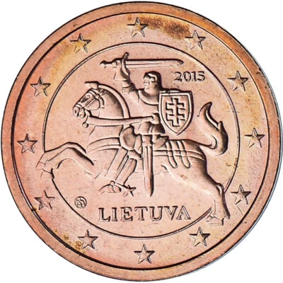 [#1182989] Lithuania, 2 Euro Cent, 2015, MS, Copper Plated Steel, KM:206 - Image 1 of 2