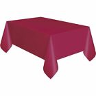 Plastic Table Cover Waterproof Reusable 2Pk (137 x 137cm) Burgundy D2