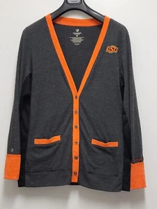 OSU Oklahoma State University Cardigan Sweater Mens Medium Button Up Colosseum - Picture 1 of 15