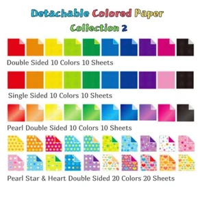 Detachable Colored Paper Collection Origami Paper 2 | 15cm x 15cm | 50 Sheets - Picture 1 of 12
