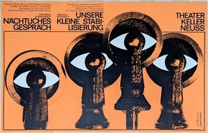 Poster Plakat - F. Dürrenmatt u. T. Rozewicz Theaterkeller Neuss - Siebdruck - Picture 1 of 1