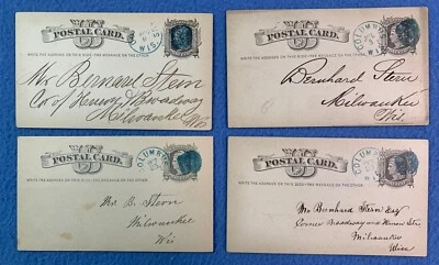 USA - UX5 - four postal cards with lovely blue cancels --c - Image 1 of 2