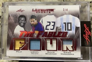 Messi/Pele/Beckham/Maradona 2021 Leaf Ultimate 2/4 Game Used Patch Card Sealed - Picture 1 of 2