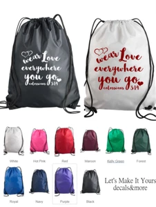 MOCHILA WEAR LOVE WHERE YOU GO BIBLE VERSO CORDÓN PERSONALIZADO NYLON COLORES - Imagen 1 de 1