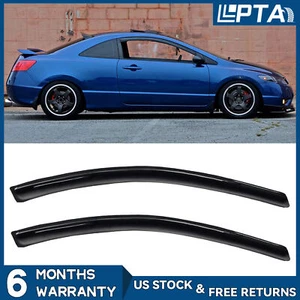 2pcs JDM Sun/Rain Guard Vent Shade Window Visors Fit 06-11 Civic 2-Door Coupe - Picture 1 of 4