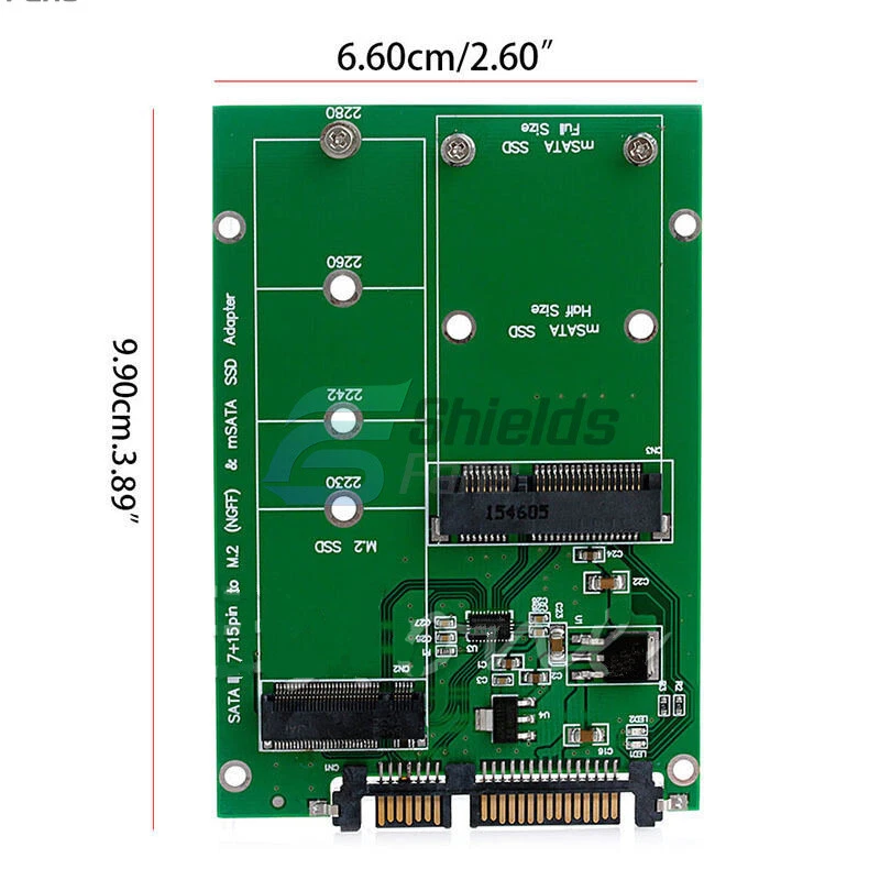 mSATA SSD to SATA M.2 B / B+M KEY NGFF & 2.5" III Board Adapter Converter Card - Image 1 of 1