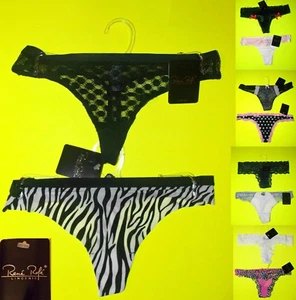 2 Paar Pack Neu mit Etikett Rene Rofe Tanga Höschen, Small, 5 Farb-/Stiloptionen - Bild 1 von 10