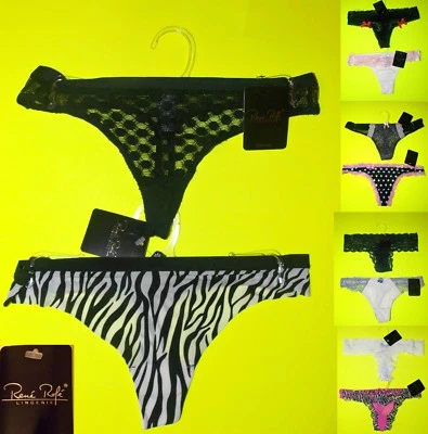 2 对装全新带标签 RENE ROFE 丁字裤内裤,小号,5 种颜色/风格可选 — 第 1/2 张图片