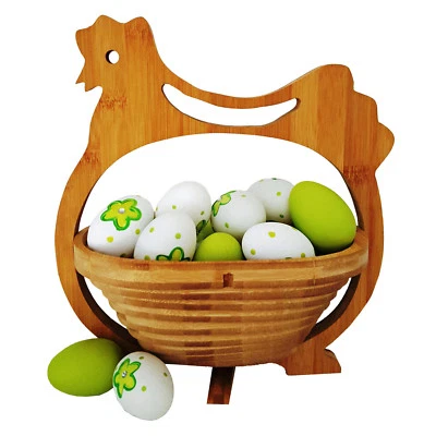 Herbstkorb Geschenkkorb Huhn Korb Untersetzer klappbar Deko Obstkorb Holzkorb - Bild 1 von 4