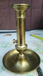 19th Century Brass Mechanical Candlestick - Picture 1 of 10