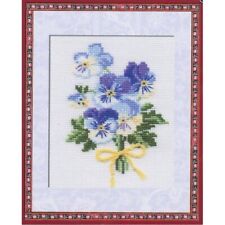 Counted Cross Stitch Kit Viola Flowers DIY Unprinted canvas