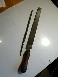 Nucut mill  smooth  file 17" & Nicholson 12 1/2" round bastard file - Picture 1 of 7