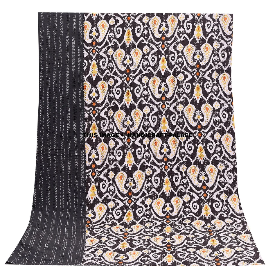 Colcha edredón Kantha indio hecha a mano PAISLEY manta de algodón Gudari Twin Foto 1 de 4